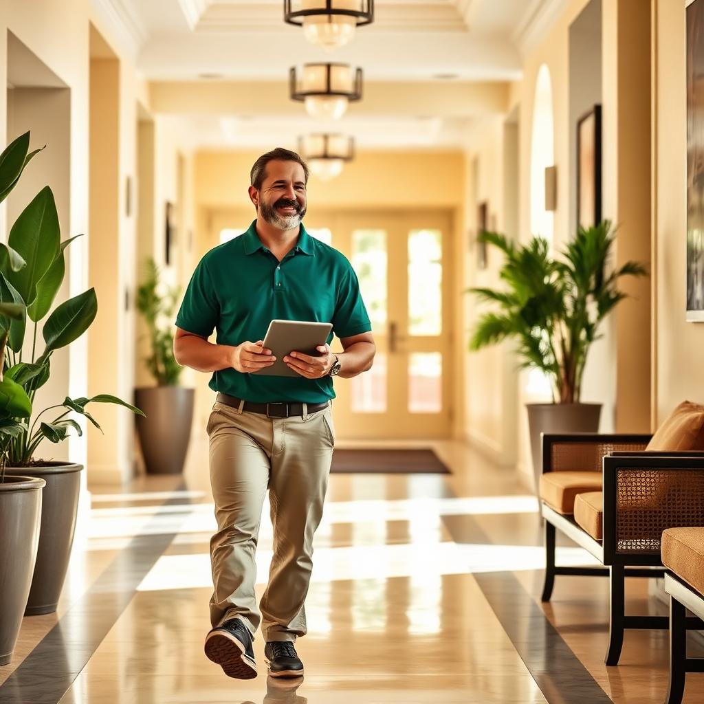 Verdenza account manager walking through a client property